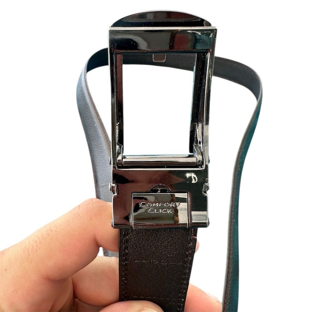 Comfort Click‎ Men's Black Leather Dress Belt Adjustable One Size